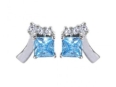 Серьги, серебро 925, топаз синт,циркон 006 01 21sk-00440 2009 г инфо 2711w.