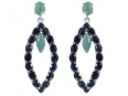 Серьги, серебро 925, изумруд,сапфир 026 01 21-03289 2009 г инфо 2950w.