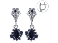 Серьги, серебро 925, сапфир 003 01 21spk2-00444 2010 г инфо 3011w.
