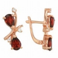 Серьги с гранатом и фианитом СЛ-101К-Г 2007 г инфо 3069w.