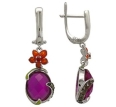 Серьги с синтетическим шпинелью, корундом и фианитом R2A95C5056 2010 г инфо 3075w.