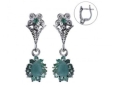 Серьги, серебро 925, изумруд 003 01 21spk2-00499 2010 г инфо 3443w.