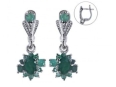 Серьги, серебро 925, изумруд 003 01 21spk1-00443 2010 г инфо 3489w.
