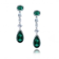 Серьги Серебро 925 изумрудн кварц, циркон 025 352 01 21ls-00016 2010 г инфо 3492w.