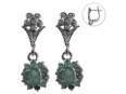 Серьги, серебро 925, изумруд 003 01 21spk2-00490 2010 г инфо 3502w.
