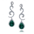Серьги Серебро 925 изумрудн кварц, циркон 025 352 01 21lsp-00002 2010 г инфо 3509w.