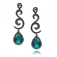 Серьги Серебро, медный подслой изумрудн кварц 025 352 01 21sp-00137 2010 г инфо 3511w.