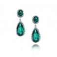 Серьги Серебро 925 изумрудн кварц, циркон 025 352 01 21lsk2-00021 2010 г инфо 3526w.