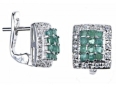 Серьги, серебро 925, изумруд DC, циркон 003 01 21sk-00043 2010 г инфо 3549w.