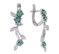 Серьги с изумрудом и фианитом R2A1N62056 2009 г инфо 3552w.