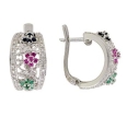 Серьги с сапфиром, рубином и изумрудом R2A7ZR9756 2010 г инфо 3553w.
