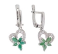 Серьги с изумрудом и фианитом R2A4P22056 2009 г инфо 3555w.